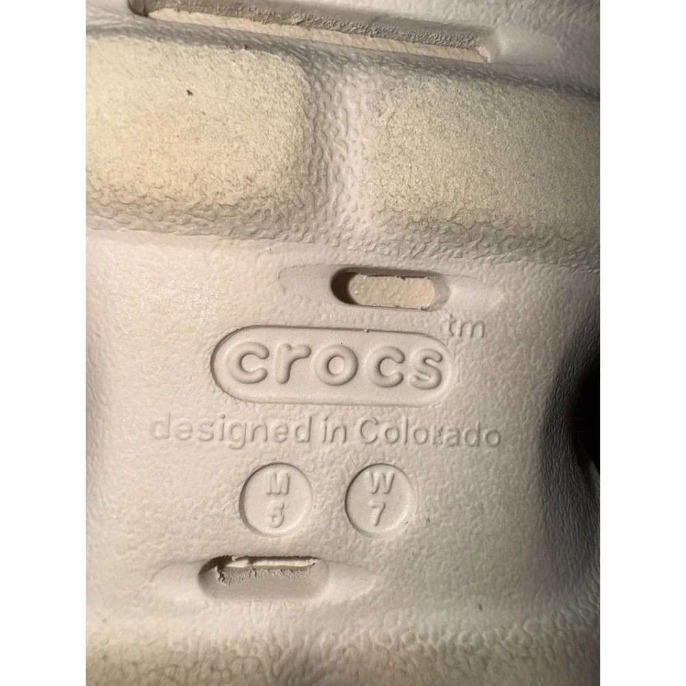 Crocs Echo Slide cream ivory Mens 5 Womens 7 Sandals slip on comfort shoe
